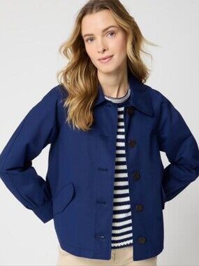 J. Crew Factory Short Utility Trench Coat - Antique Navy
